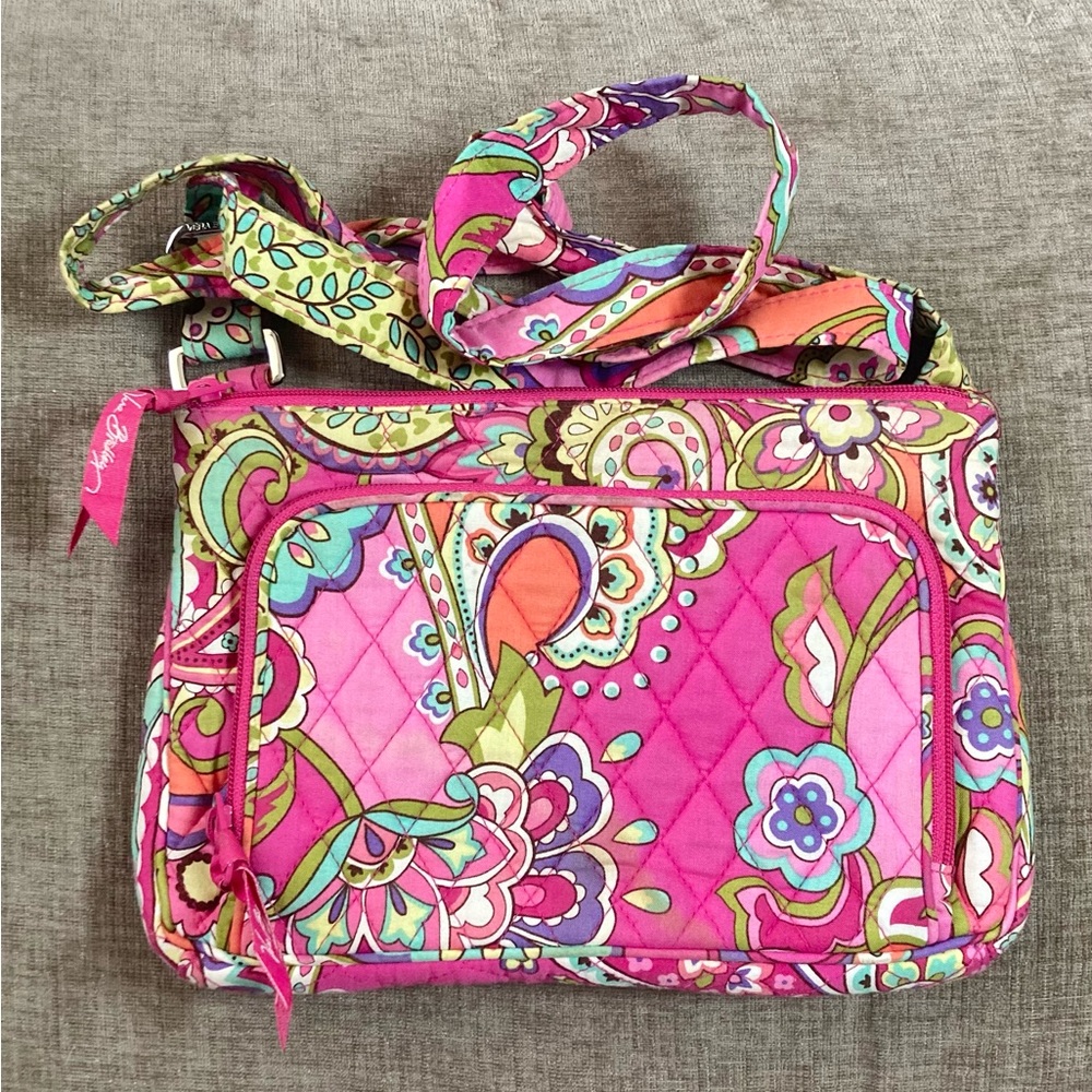 Vera Bradley Hot Pink Multicolor Quilted Floral Crossbody